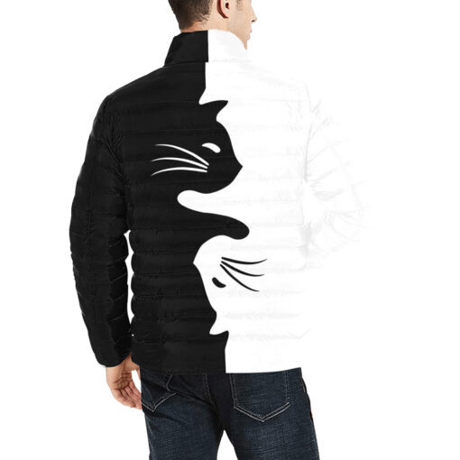 Yin Yang Cats Men's Padded Jacket - Image 4