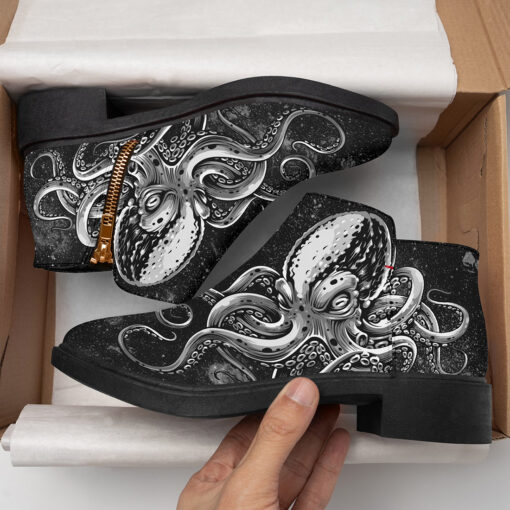 Gray Octopus Fashion Boots