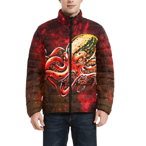 Red Octopus Men's Padded Jacket - Image 3