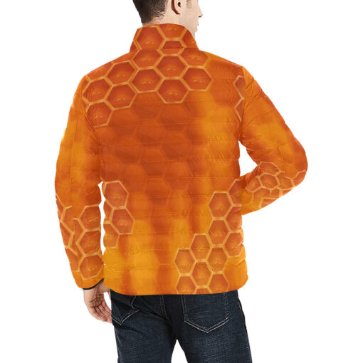 Bee Honeycombs Men's Padded Jacket - Image 4