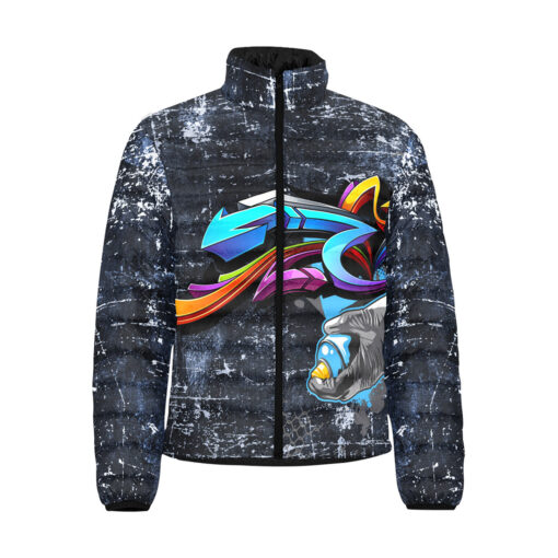 Colorful Graffiti Men's Padded Jacket