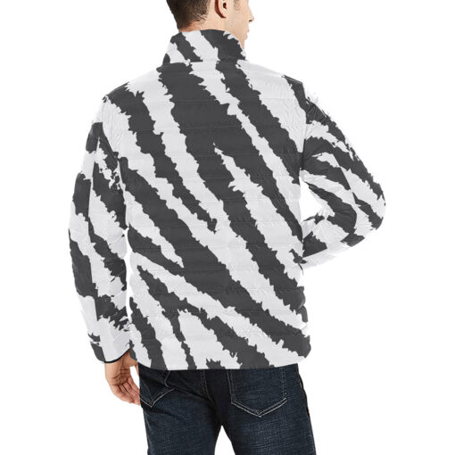 Gray Zebra Men's Padded Jacket - Image 4