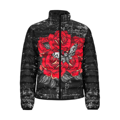 Dead Head Moth Over Roses Men's Padded Jacket