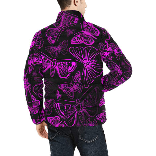 Pink Butterflies Men's Padded Jacket - Image 4