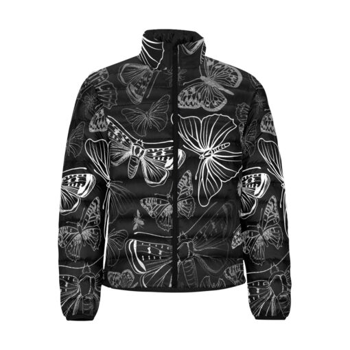 White Butterflies Men's Padded Jacket