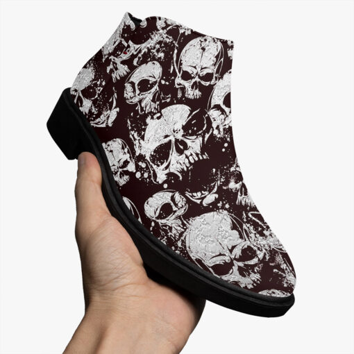 Silver Grunge Skulls Fashion Boots - Image 3