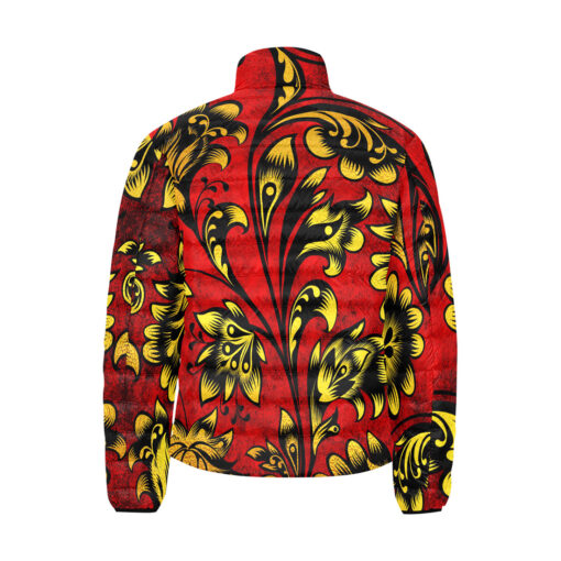 Floral Khokhloma Men's Padded Jacket - Image 2