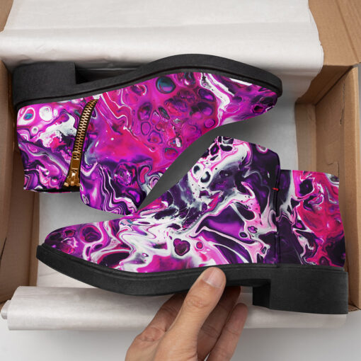 Purple Acrylic Marble Fashion Boots