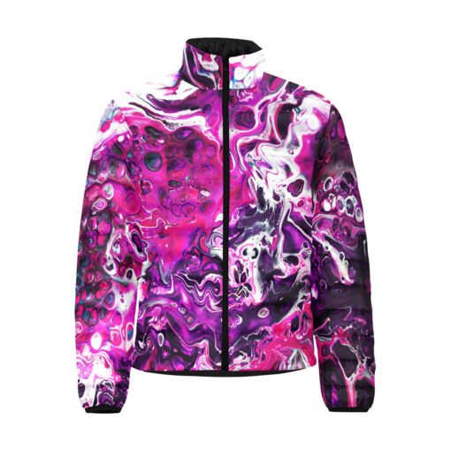 Purple Acrylic Marble Men's Padded Jacket