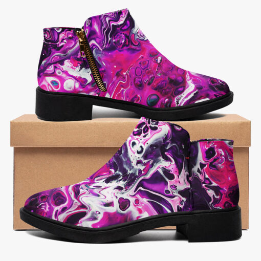 Purple Acrylic Marble Fashion Boots - Image 2