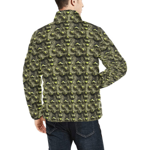 Green Alligator Texture Men's Padded Jacket - Image 4