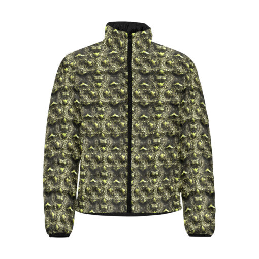 Green Alligator Texture Men's Padded Jacket