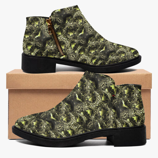 Green Alligator Texture Fashion Boots - Image 2