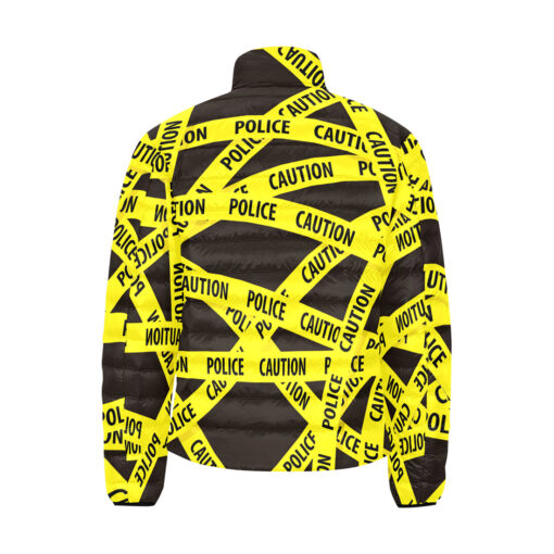 Police Tape Caution Men's Padded Jacket - Image 2