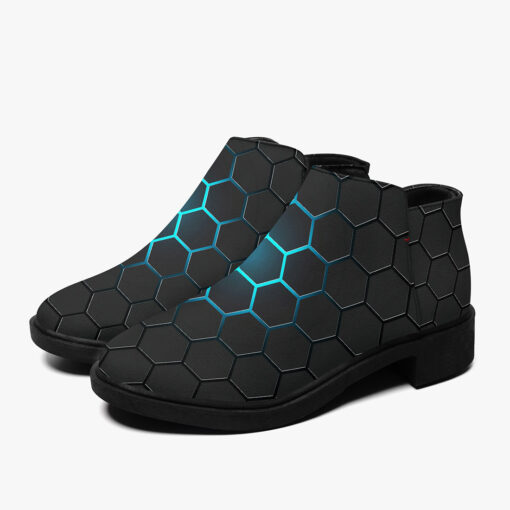 Dark Gray Hexagons Fashion Boots - Image 3