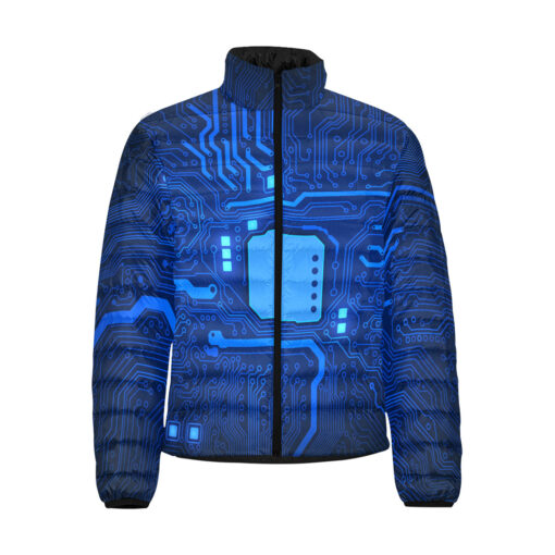 Computer Circuit Board Men's Padded Jacket