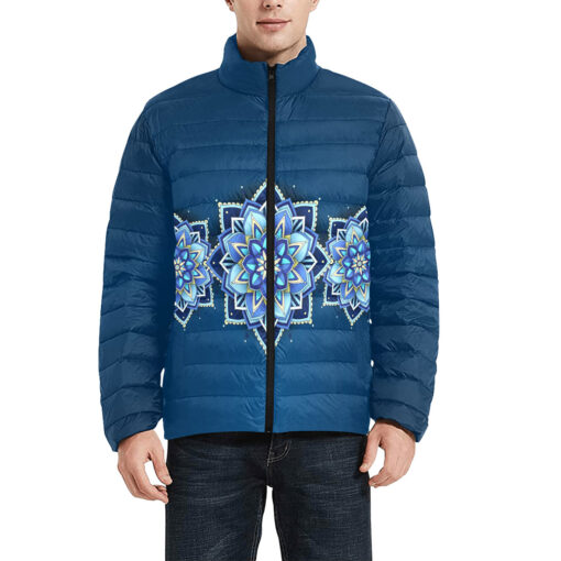 Blue Mandala Men's Padded Jacket - Image 3