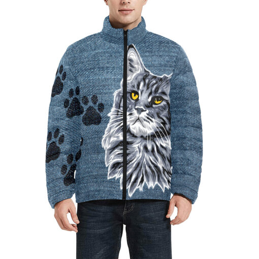 Maine Coon Cat Men's Padded Jacket - Image 3