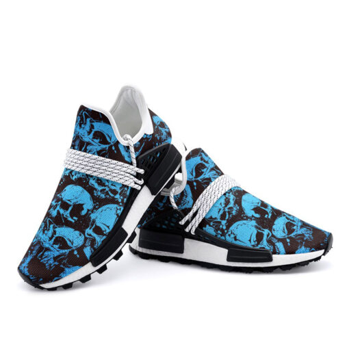 Blue Grunge Skulls Mesh Sneakers