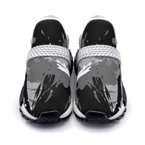 Abstract Gray Grunge Mesh Sneakers - Image 4