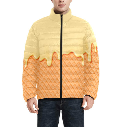 Waffle Melting Cream Men's Padded Jacket - Image 3