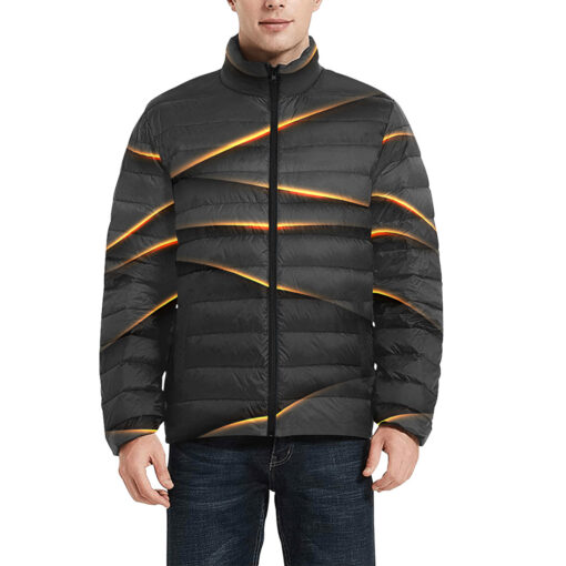 Golden Modern Luxury Men's Padded Jacket - Image 3