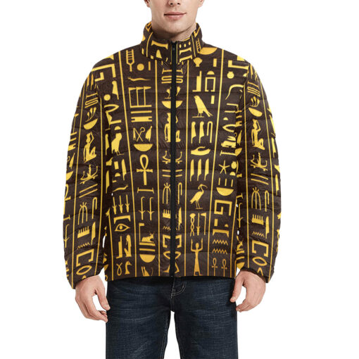 Ancient Egyptian Hieroglyphs Men's Padded Jacket - Image 3