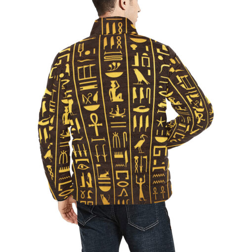 Ancient Egyptian Hieroglyphs Men's Padded Jacket - Image 4