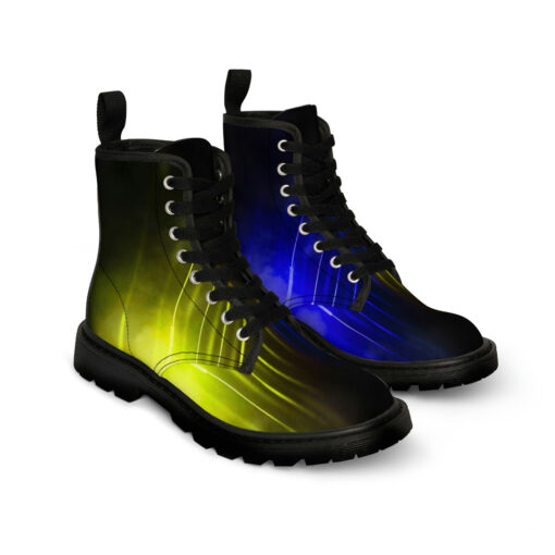 Blue Yellow Smoke Neon Light Canvas Boots