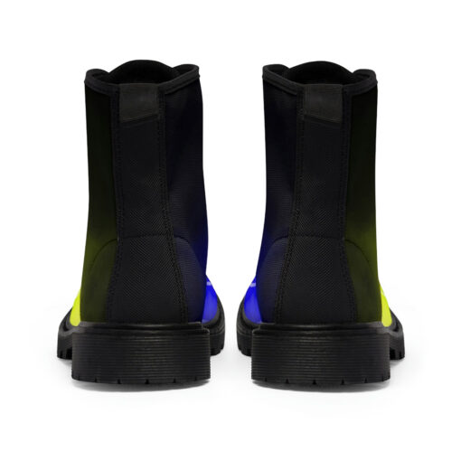 Blue Yellow Smoke Neon Light Canvas Boots - Image 5