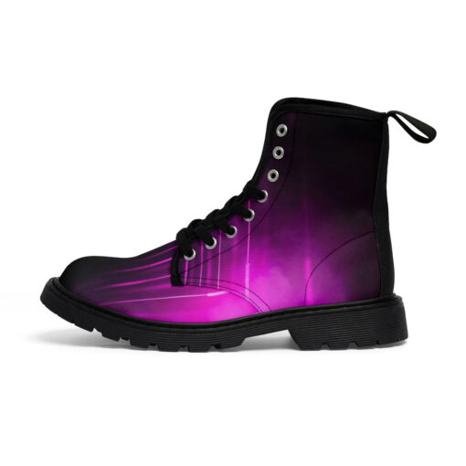 Blue Pink Smoke Neon Light Canvas Boots - Image 2