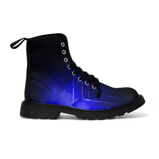 Blue Pink Smoke Neon Light Canvas Boots - Image 3