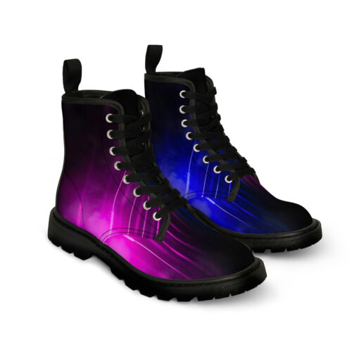 Blue Pink Smoke Neon Light Canvas Boots