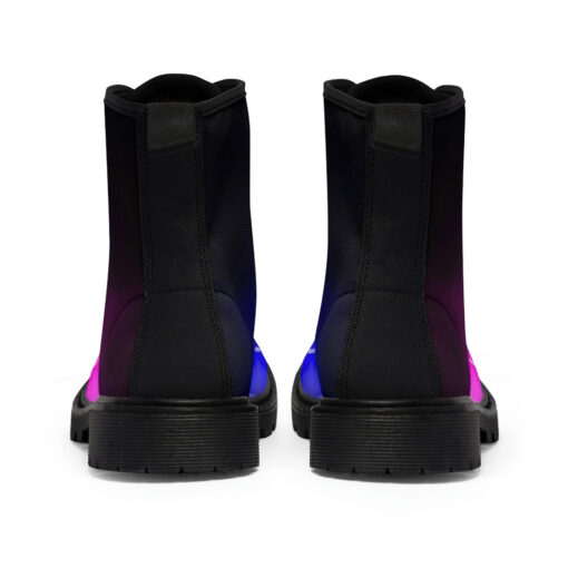 Blue Pink Smoke Neon Light Canvas Boots - Image 5