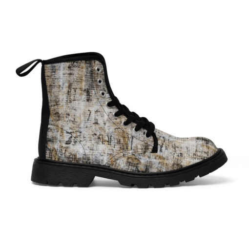 Grunge Vintage Newspaper Unisex Canvas Boots - Image 3