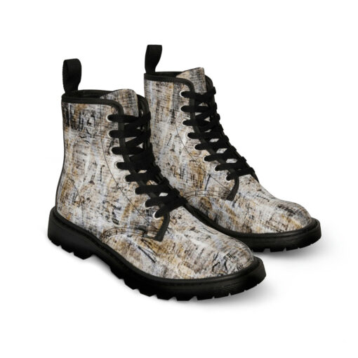 Grunge Vintage Newspaper Unisex Canvas Boots