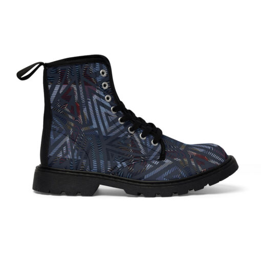 Urban Geometric Maze Art Unisex Canvas Boots - Image 3