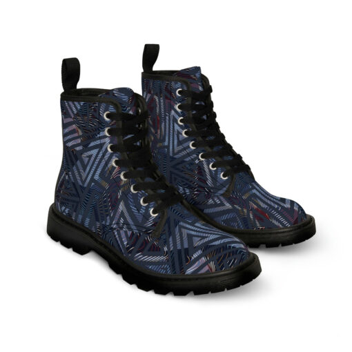 Urban Geometric Maze Art Unisex Canvas Boots