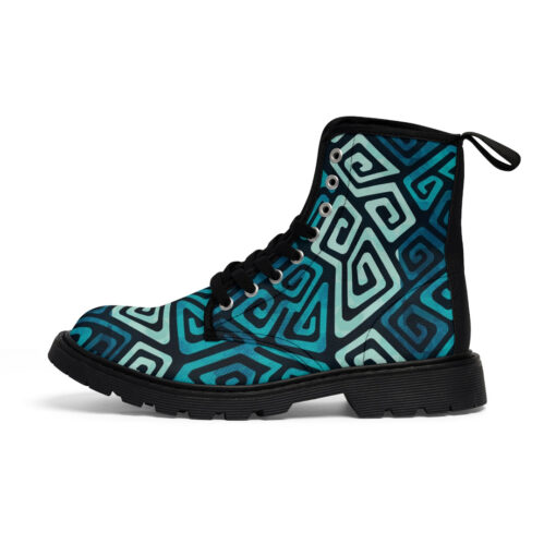 Water Spiral Abstraction Unisex Canvas Boots - Image 2