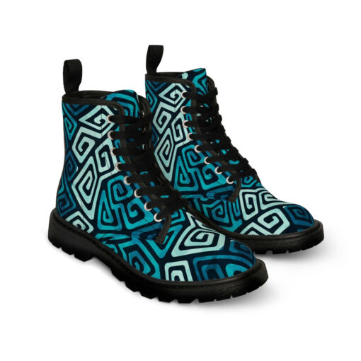 Water Spiral Abstraction Unisex Canvas Boots