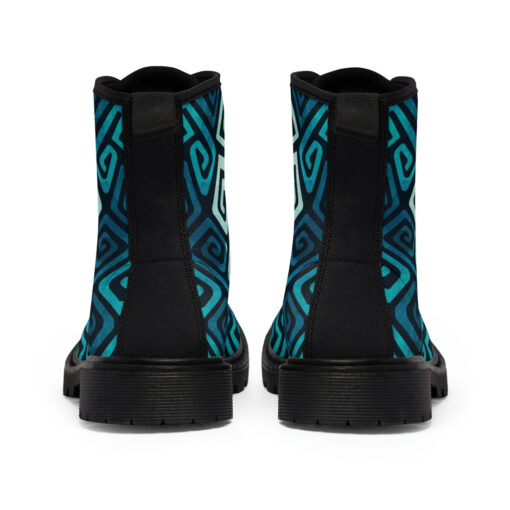 Water Spiral Abstraction Unisex Canvas Boots - Image 5