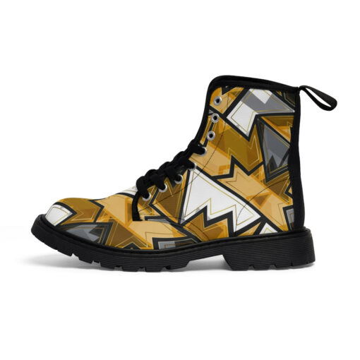 Golden Geometric Unisex Canvas Boots - Image 2