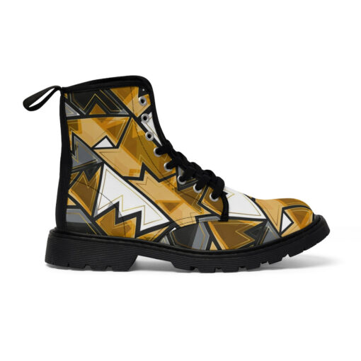 Golden Geometric Unisex Canvas Boots - Image 3