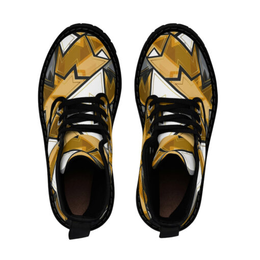 Golden Geometric Unisex Canvas Boots - Image 4