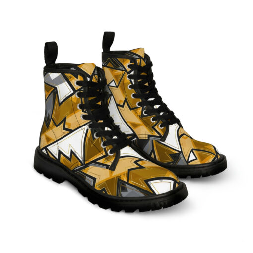 Golden Geometric Unisex Canvas Boots