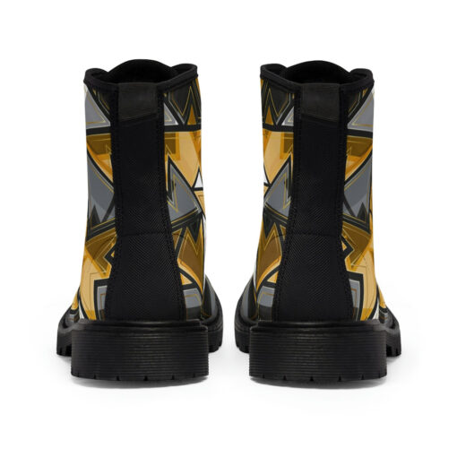 Golden Geometric Unisex Canvas Boots - Image 5