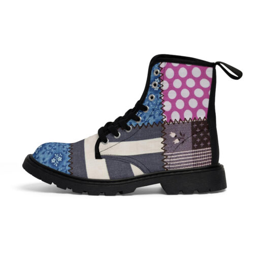 Cloth Patchwork Unisex Canvas Boots - Image 2