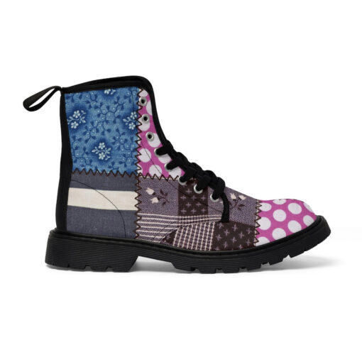 Cloth Patchwork Unisex Canvas Boots - Image 3