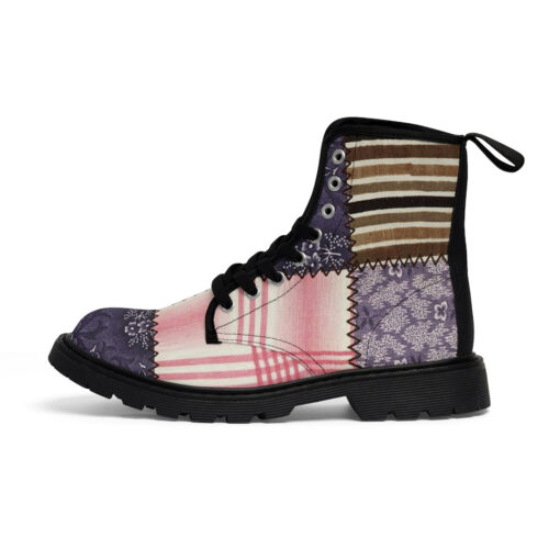 Cloth Patchwork Unisex Canvas Boots - Image 2