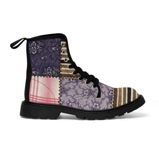 Cloth Patchwork Unisex Canvas Boots - Image 3